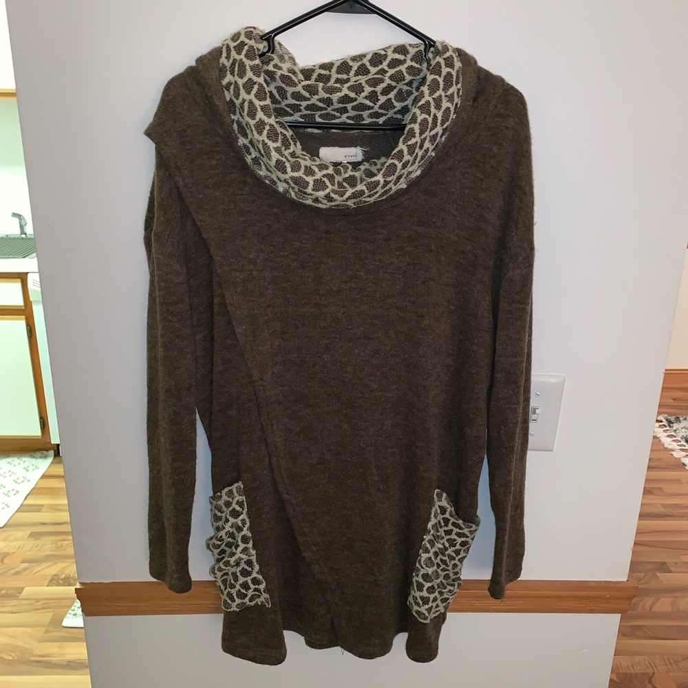 A’reve Brown Cowlneck Sweater